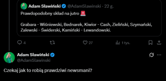 ODPOWIEDŹ Adama Sławińskiego na trafiony przez niego skład Polski xD